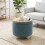 Homcom HOMCOM Round Storage Ottoman with Reversible Lid, Dark Blue 7