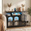 Homcom HOMCOM High Gloss Sideboard with LED Lights, Power Outlets, Drawers, Black 2
