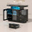 Homcom HOMCOM High Gloss Sideboard with LED Lights, Power Outlets, Drawers, Black 3