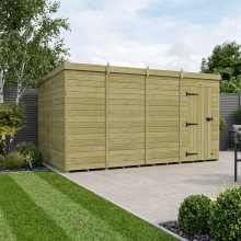 16 x 9 Pent Shed Tanalised (Single Door, No Windows)