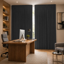 (Grey, 90" width x 90" depth (228cm x 228cm)) Plain Blackout Curtains Ringtop & Pencil Pleat Curtains Thermal Insulated Curtain Pair with 2 Tiebacks