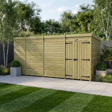 17 x 10 Pent Shed Tanalised (Double Door, No Windows)