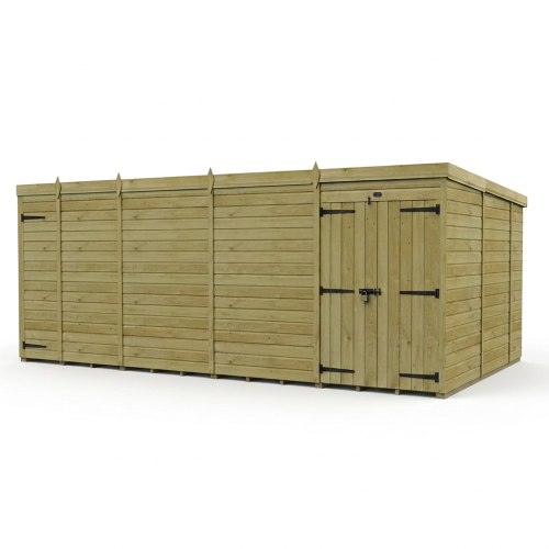 17 x 10 Pent Shed Tanalised (Double Door, No Windows) 1