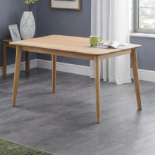 Boden Oak Veneer Rectangular Table, Tapered Legs