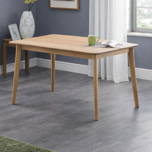 Boden Oak Veneer Rectangular Table, Tapered Legs