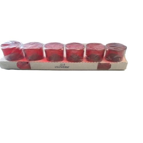 6.5x6.5cm RED TEALIGHT HOLDER (1x6) 2
