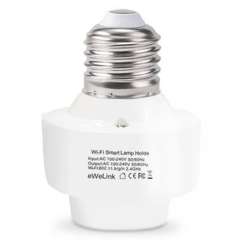 WiFi Bulb Socket E26 E27 Light Bulb Adapter,Wireless 2.4G Remote Control Lamp Base Holder,EWeLink APP Remote Timer 1