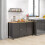 Homcom HOMCOM Sideboard Buffet Storage Cabinet, Storage Cabinet with Doors, Black 2