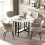 Homcom HOMCOM Folding Dining Table, Drop Leaf Table with Open Shelf, White Marble 9