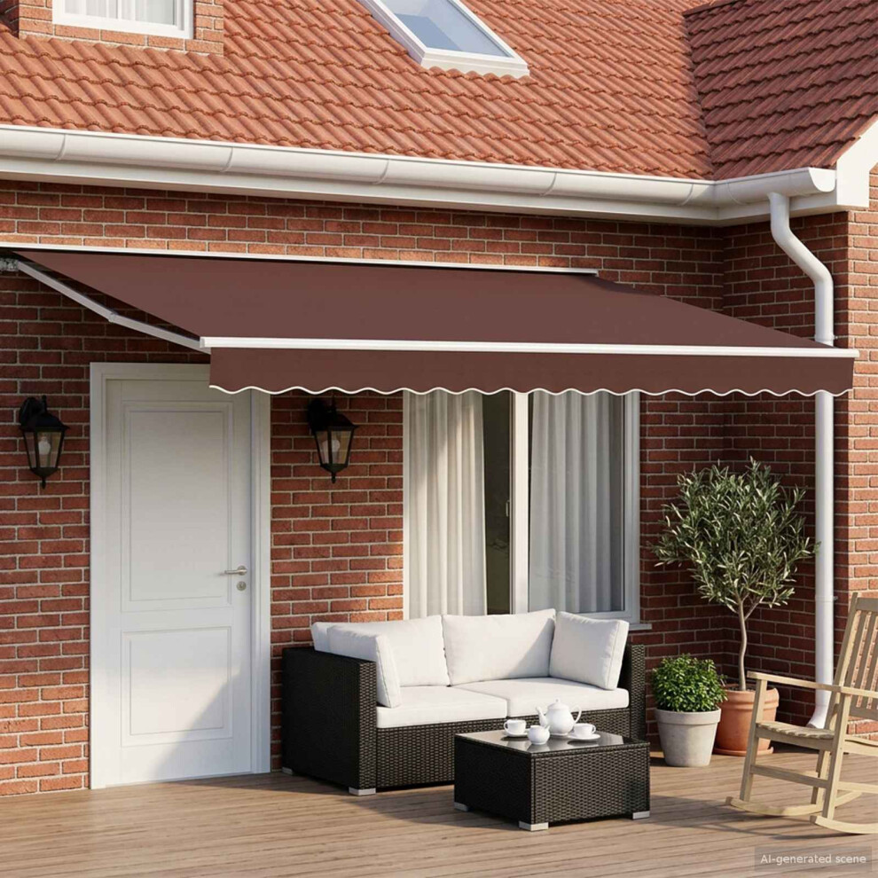 Vidaxl Manual Retractable Awning Brown 4.5 X 3.5 M