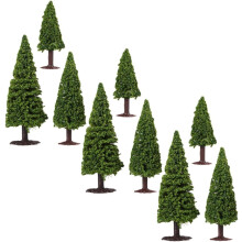 9 db-os miniatűr modellfák diorámához, katonai zöld, 12,5 cm, 10 cm és 9 cm-es készlet