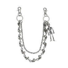 Gothic Punk Style Metall Totenkopf Jeans Kette Trendige-Silber