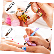 5 pennelli per la pulizia delle unghie, rotondi, piatti e angolati, per manicure, strumenti per la pittura delle unghie, design e arte