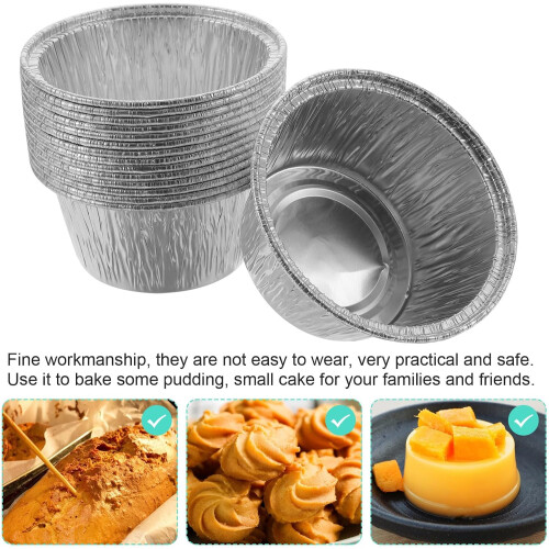100 pirottini di alluminio usa e getta per mini torte, cupcake e crostatine. 2