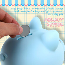 Cofrinho , Cofrinho de PláStico InquebráVel, Banco de Moedas para Meninas e Meninos, Presentes PráTicos de AniversáRio (Azul)