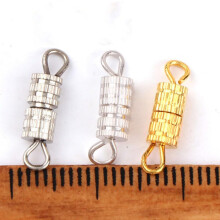 20 db-os réz csavaros hordókapocs 14x4mm nyaklánchoz és karkötőhöz, barkács ékszerkészítési kiegészítőkhöz