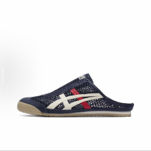 (Blue/White/Red, EU39) Tiger Mexico 66 Sabot Openwork Woven Closed-Toe Sandals for Unisex