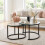 Homcom HOMCOM 2 Pcs Modern Coffee Table with Tempered Glass Tabletop, Black 9
