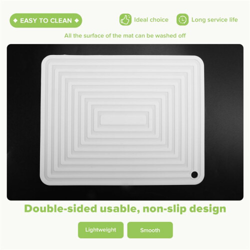 Large Silicone Pot Holder Square Thick Heat Insulation Pad Non-Slip Corrugated Kitchen Table Mat(White) 2