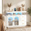 Homcom HOMCOM High Gloss Sideboard with LED Lights, Power Outlets, Drawers, White 2