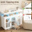 Homcom HOMCOM High Gloss Sideboard with LED Lights, Power Outlets, Drawers, White 9