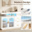 Homcom HOMCOM High Gloss Sideboard with LED Lights, Power Outlets, Drawers, White 5