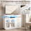 Homcom HOMCOM High Gloss Sideboard with LED Lights, Power Outlets, Drawers, White 7