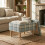 Homcom HOMCOM Linen Fabric Upholstered Footstool with Removable Top, Grey 8