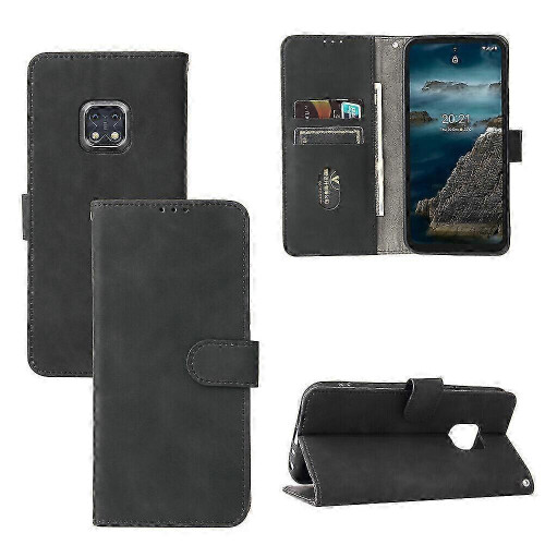 (Black) Compatible With Nokia XR20 Wallet Case, Leather Folio Cover Kicksta...