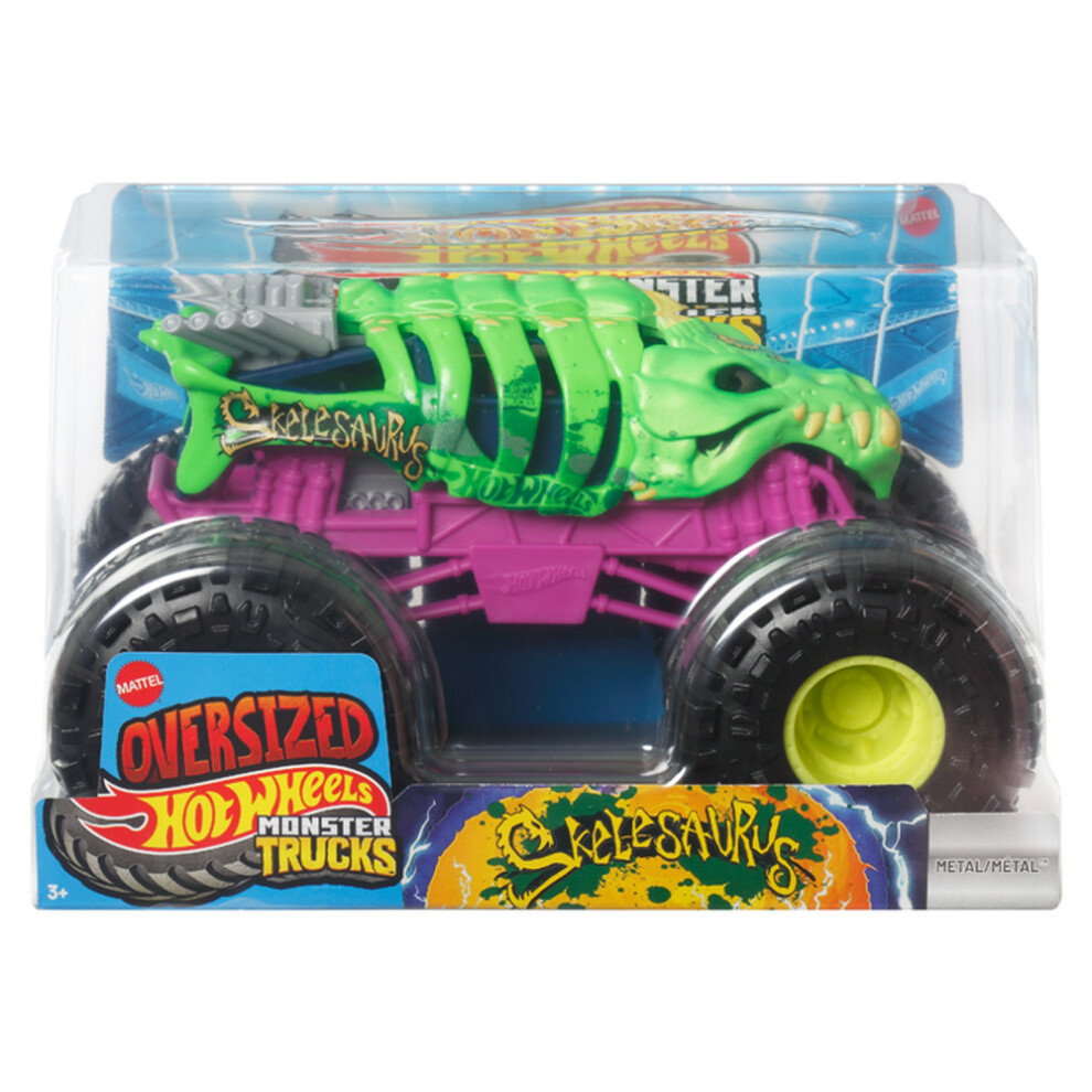 Hot Wheels Oversized Monster Truck - Skelesaurus - 1:24 Diecast Jmt09