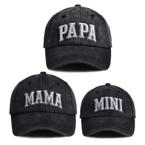 Family Pack Baseball Hats 3D Embroidery Comfortable-A
