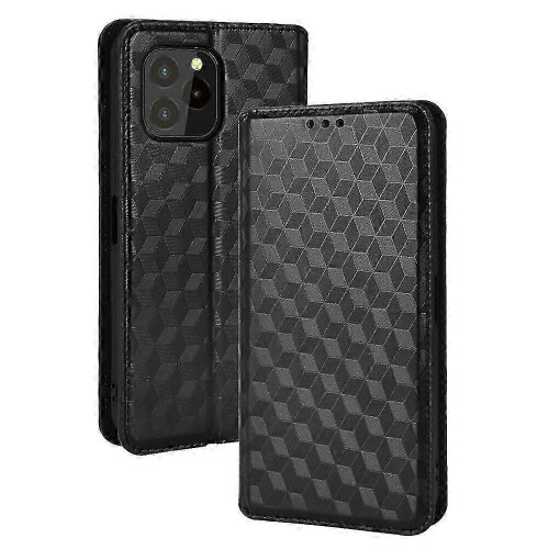 (Black) Case for Oukitel C21 Pro Card Holder Flap Functional PU Leather Fli...