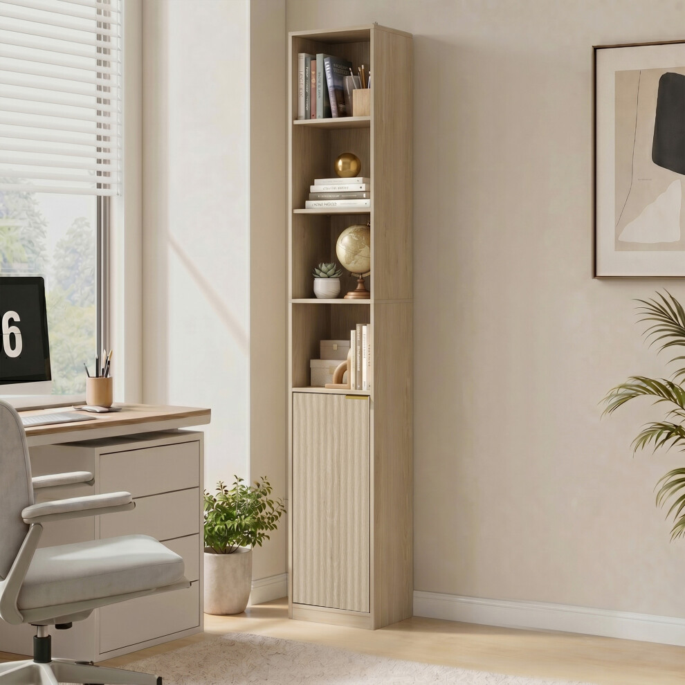 Homcom (Brown) Bookcase Adjustable Shelf 6-Tier