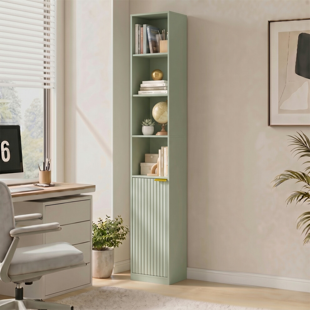 Homcom (Green) Bookcase Adjustable Shelf 6-Tier
