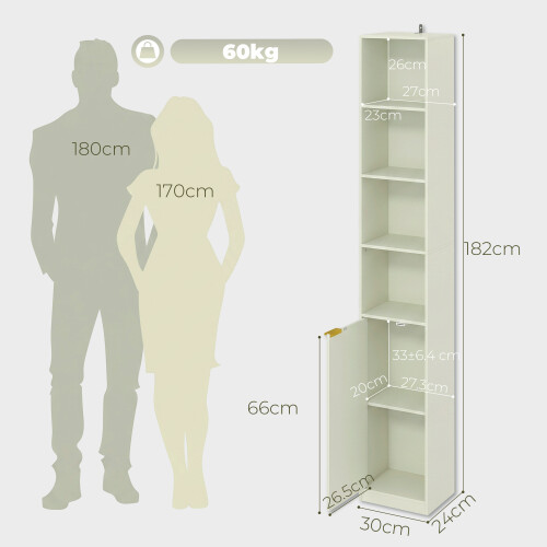 Homcom HOMCOM Bookcase Adjustable Shelf 6-Tier Light Green 2