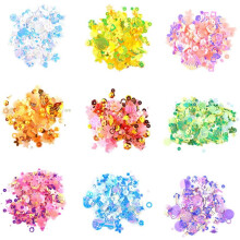 9-pose paljett negledekorasjon fargeglitter og blanding for kreativ neglekunst enkel påføring