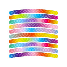 Regenbogen Fahrradrad Reflektierende Aufkleber - 10er Pack MultiColor