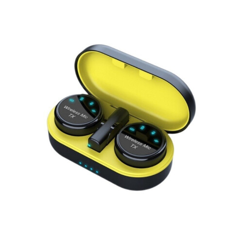 Microfono Lavalier Wireless con Clip Magnetica, Type-C, Sistema a Doppio Microfono per Live Streaming