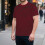 Men's short-sleeved striped sailor-style crew neck basic-Red XL 7