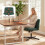 Homcom HOMCOM Desk Chair with Wide Seat, Thick Padding, Rock Function, Green 8