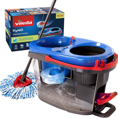 Vileda Vileda H2PrO Spin Mop System Microfibre Floor Mop
