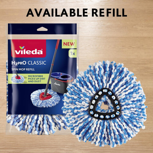 Vileda Vileda H2PrO Spin Mop System Microfibre Floor Mop 2