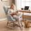 Homcom (Grey) HOMCOM Tufted Rocking Chair with Side Pockets 2