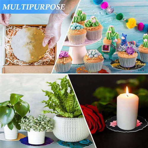 12 Pieces Resin Coaster Mold Large Silicone Geode Mold Irregular Wave Shape Mold DIY Epoxy Tray Mold 2