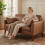 Homcom HOMCOM 2 Seater Sofa, 132 cm Modern Small Sofa with Solid Wood Legs, Brown 9