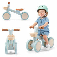 Draisienne 4 Räder Baby mit Korb TOBI MINI Blau, Rutscher Kind 12–36 Monate, Ultra leicht 2 kg