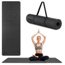 Yoga-Matte - HYPERMOTION - 183x61 cm - TPE 6 mm - Doppelseitiger rutschfester Belag - Ausrichtungslinie