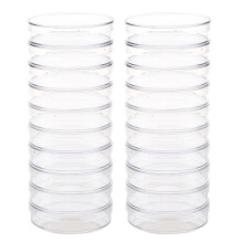 20 piezas Placas de Petri Esteril w /Lids para Placa de laboratorio Bacteriano Levadura 55mm x 15mm
