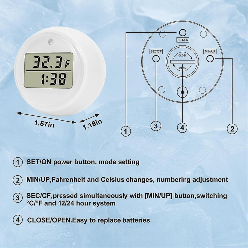 Isbadstermometer og timer, vandtermometer til isbad, vandtæt tilbehør til koldt isbad 2