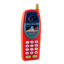 Téléphone jouet pour bébé, téléphone portable éducatif avec musique, modèle en plastique rouge, amusant et interactif.